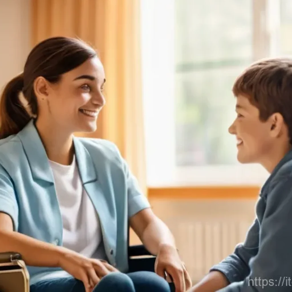 장애인재활상담사 직업 소개서 - **A compassionate rehabilitation counselor engaging with a young person in an Italian setting.**
   ...