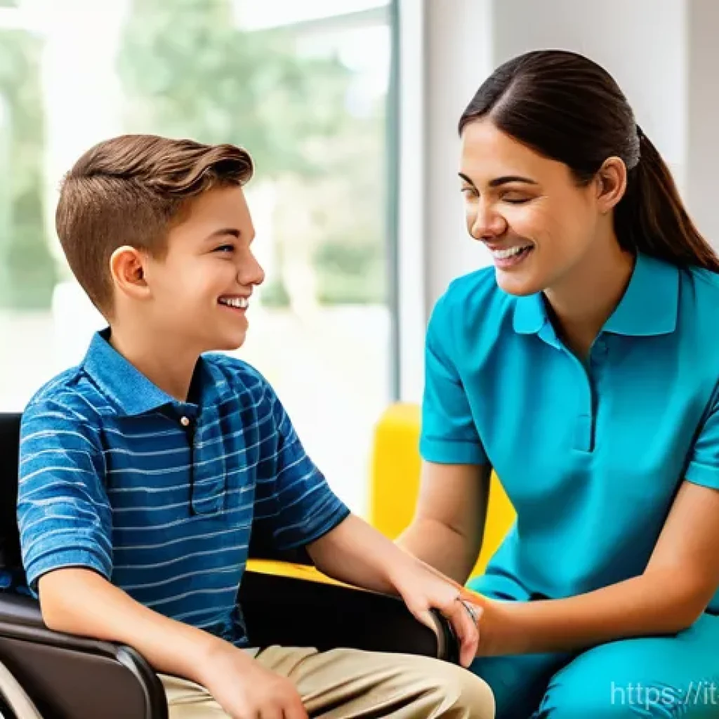 장애인재활상담사 현장 실습 팁 - **Prompt:** A young, diverse intern, appearing to be in their early twenties, is engaged in a heartw...