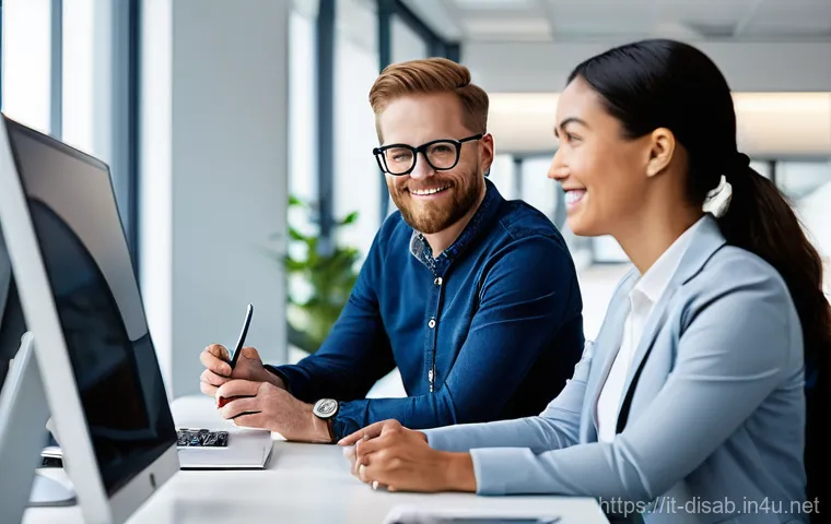 장애인재활상담사와 장애인 취업 지원 - **Prompt:** A diverse and inclusive group of professionals, aged 25-55, collaborating effectively in...