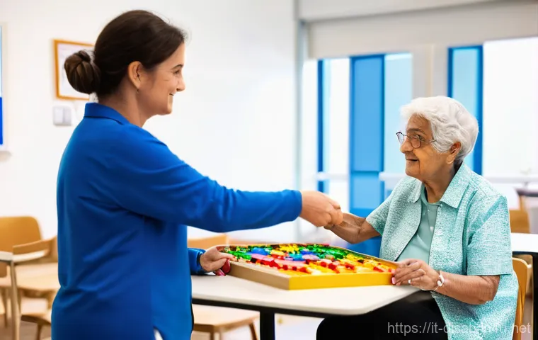 장애인재활상담사 연봉 협상 전략 - **Professional Empathy and Impact in Rehabilitation:**
    A vibrant and heartwarming image depictin...