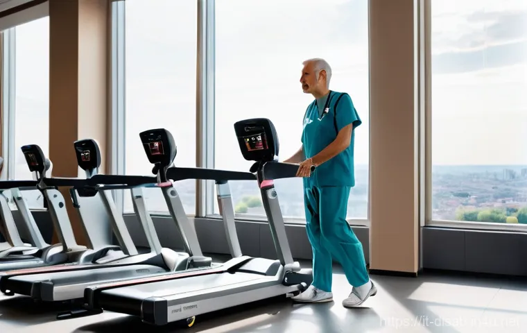 장애인재활상담사와 신체 재활 - A determined middle-aged Italian man, wearing comfortable athletic clothing, stands upright with the...