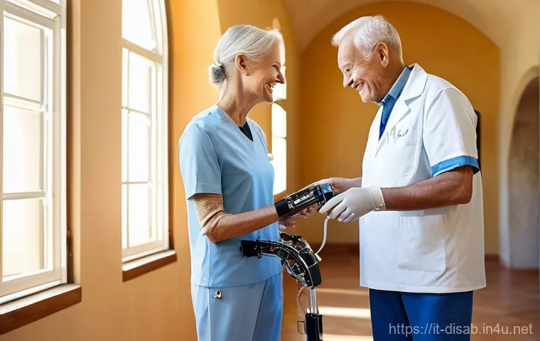 장애인재활상담사 진로 멘토링 - **Prompt 1: The Heartbeat of Rehabilitation: Empathy and Technology in Action**
    "A compassionate...