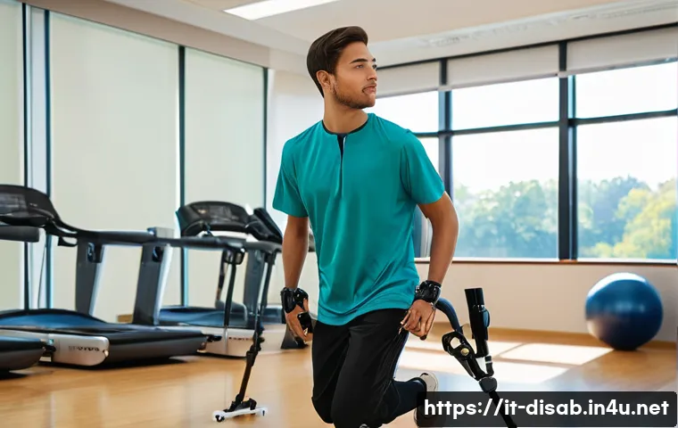 장애인재활상담사와 사회복지사의 차이점 - **Prompt for Rehabilitation Consultant Focus:**
    "A bright, modern rehabilitation center room, fi...