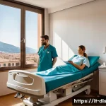 Home 20 장애인재활상담사 상담 결과 평가 - A warm and professional rehabilitation setting in Italy, showing a multidisciplinary team of medical...