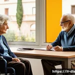 장애인재활상담사 직업의 가치 - A compassionate social consultant engaging in a personalized rehabilitation session with an elderly ...